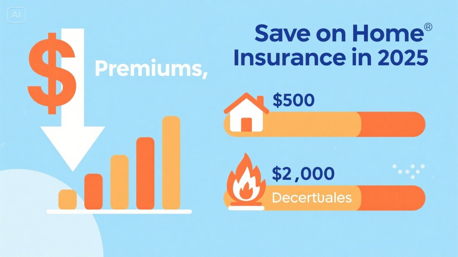Infographic showing how to save on home insurance premiums in the US in 2025